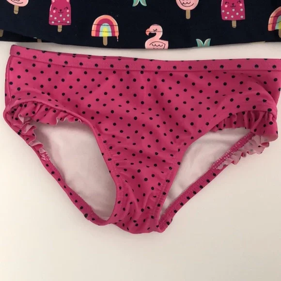 EUC Simple Joys by Carter’s Two Piece Short Sleeve Navy & Pink Swimsuit Size 5T - Picture 2 of 9